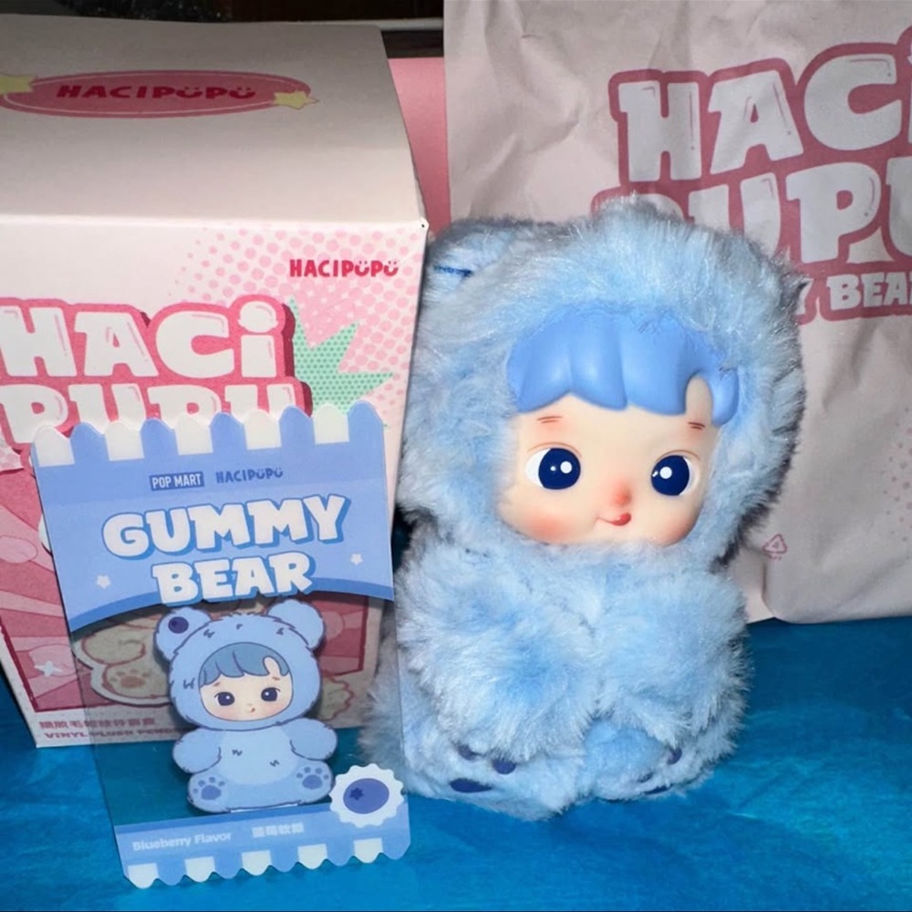 Hacipupu  Blue "Blueberry" Scented  Gummy Bear Plush Pendant